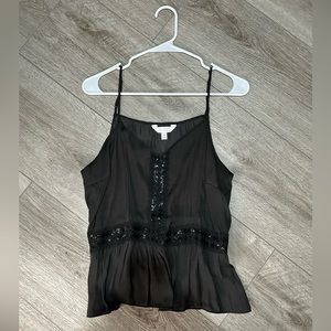 Lauren Conrad, black sequin cami blouse- medium